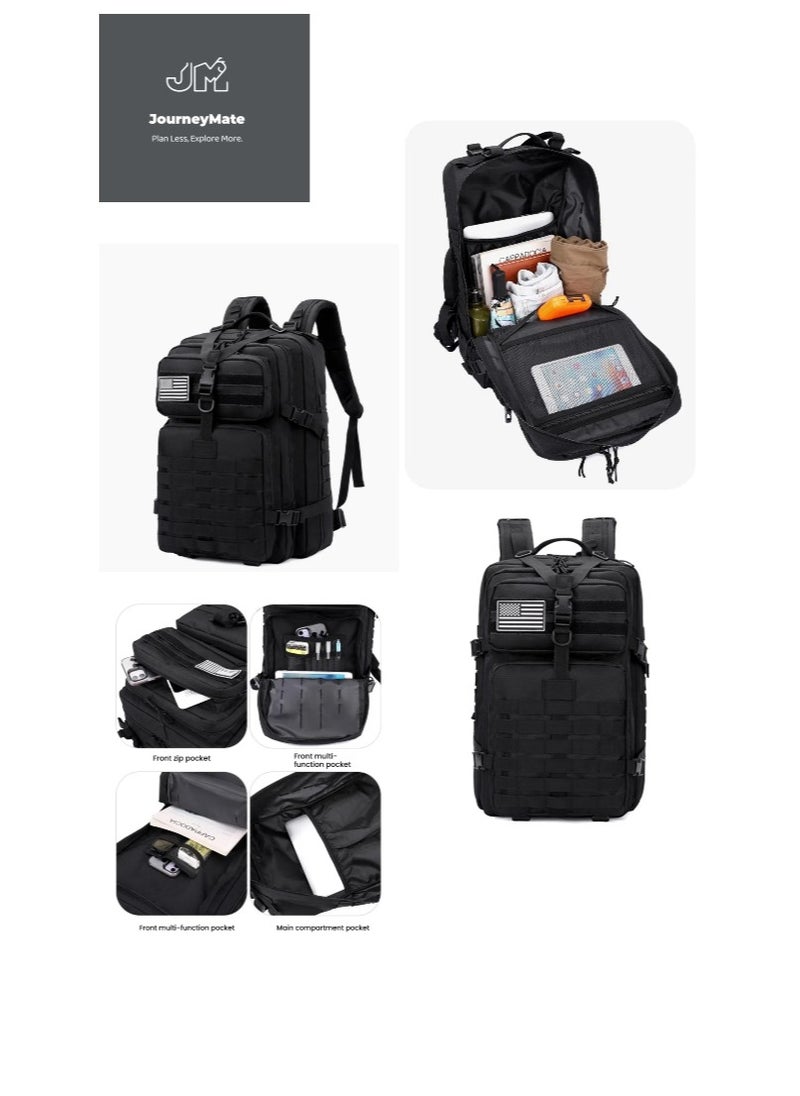 Journey Mate 50L Tactical Backpack Fishing Outdoor Mountaineering Hiking Camping Multi-Function Backpack Rucksack Black  - Image 5