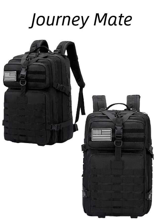 Journey Mate 50L Tactical Backpack Fishing Outdoor Mountaineering Hiking Camping Multi-Function Backpack Rucksack Black  - Image 1
