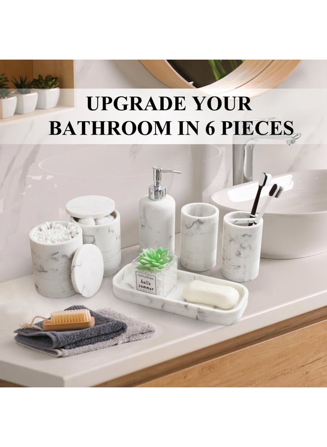 LIN CHUAN Bathroom Accessories Set, 6-Piece Bathroom Accessory Set, White - Image 4