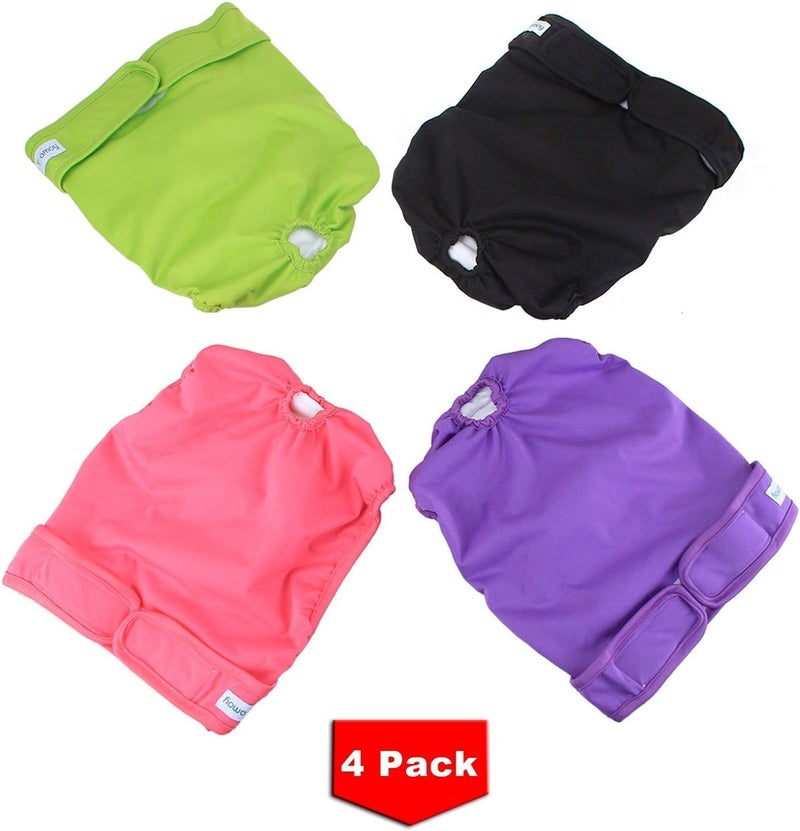 Teamoy 4pcs Washable Female Dog Diapers, Reusable Doggie Diaper Wraps for Female Dogs, Super-Absorbent and Comfortable, XL - Image 2