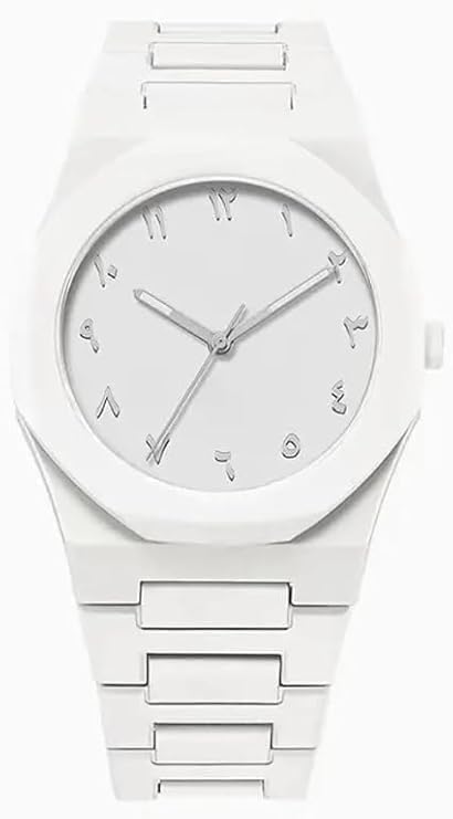 CERO Modern Arabic Numeral Watch with Polycarbonate Band, Octagonal Case, Analogue Display for Man (White) - Image 5