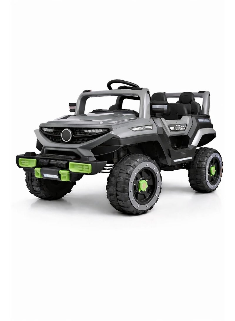 Kids Electric Ride On SUV 12V Battery with Remote Control, LED Lights, Music & USB, 4x4 Wheels, Gray - Image 1