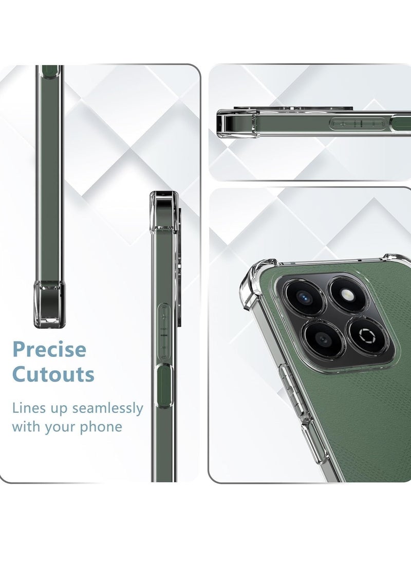 حافظة متوافقة مع هاتف Honor X7C، غطاء سيليكون شفاف مصنوع من مادة TPU غوريلا وواقي مضاد للصدمات وزوايا مقاومة للصدمات - شفاف - Image 2