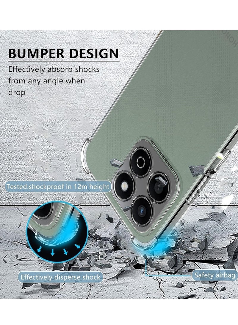 حافظة متوافقة مع هاتف Honor X7C، غطاء سيليكون شفاف مصنوع من مادة TPU غوريلا وواقي مضاد للصدمات وزوايا مقاومة للصدمات - شفاف - Image 4