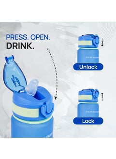 Skytone SKYTONE Water Bottle 1 Litre with Motivational Time Marker For Adults, Non-Toxic Water bottle for office, Water bottle for gym, Running (Blue)  - Image 3
