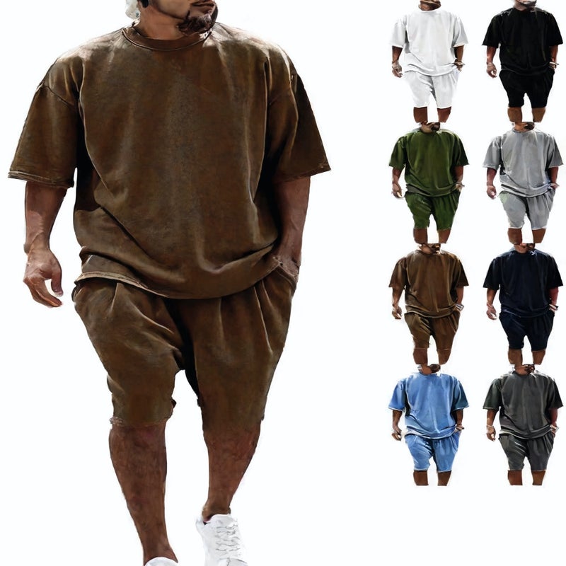 Men's Casual Short Sleeve Tracksuit Set with Shorts - Image 4
