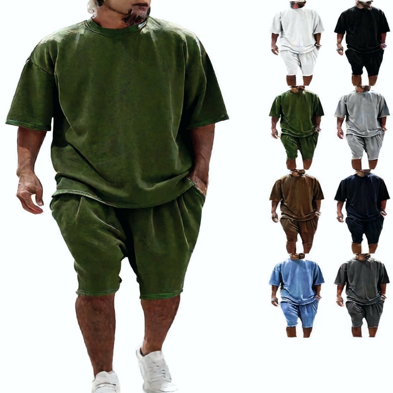 Men's Casual Short Sleeve Tracksuit Set with Shorts - Image 3