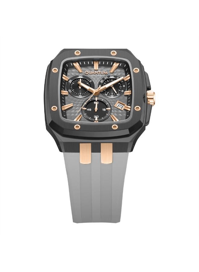 Quantum Men's Silicone Chronograph Watch HNG1033.075 - 44 mm - Image 5