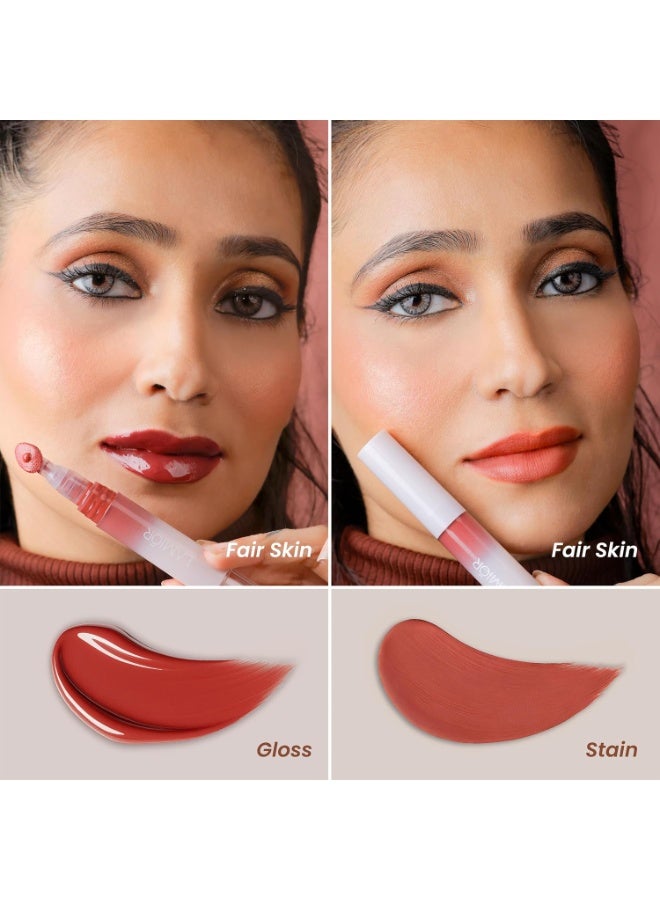 LAMIOR Hydrating Lip Gloss Stain, 2-in-1 Ultra Glossy Shine & Long-Lasting | Lip Tint, Non-Sticky Lightweight High Pigment, Peptide, Astaxanthin & Kakadu Plum Infused, Vegan Cruelty Free(Ripe Fig) - Image 4