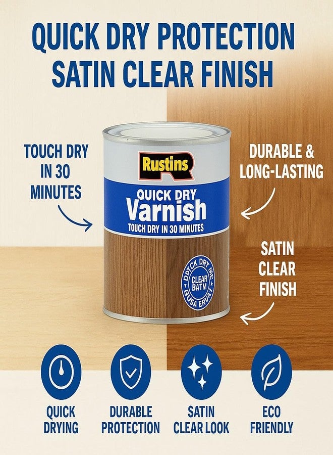 رستينز ورنيش سريع الجفاف من RUSTINS، شفاف ساتان، 250 مل - Image 4