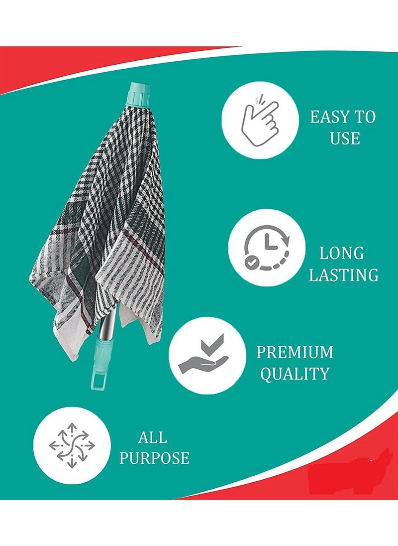 TOP SELECT TOP SELECT Extendable Duster with Gingham Check Cloth Head Pink Handle Stainless Steel Pole Free Size 2 Count  - Image 3