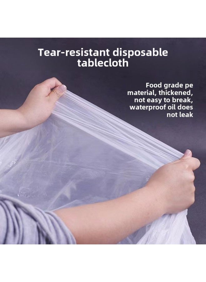 Disposable Tablecloth Plastic Tablecloth Dining Tablecloth Rectangular Thickened Red And White Transparent Wedding Dining Hotel Table Paper-Colour:[editor’s Recommendation] Clean White (special Style)-Specification:1.8m X1.8m (for Formula/5 Pictures)  - Image 2