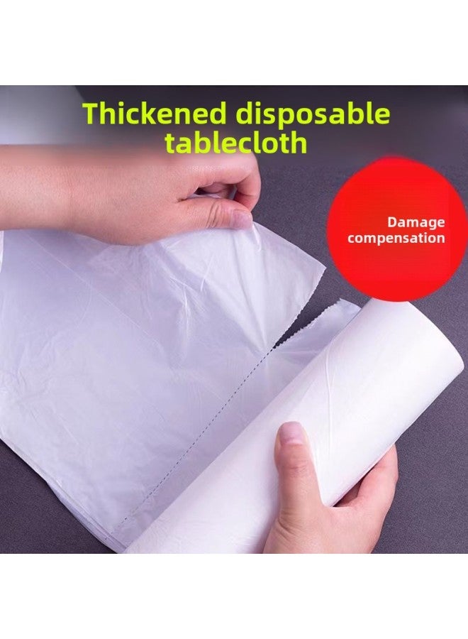 Disposable Tablecloth Plastic Tablecloth Dining Tablecloth Rectangular Thickened Red And White Transparent Wedding Dining Hotel Table Paper-Colour:[editor’s Recommendation] Clean White (special Style)-Specification:1.8m X1.8m (for Formula/5 Pictures)  - Image 3