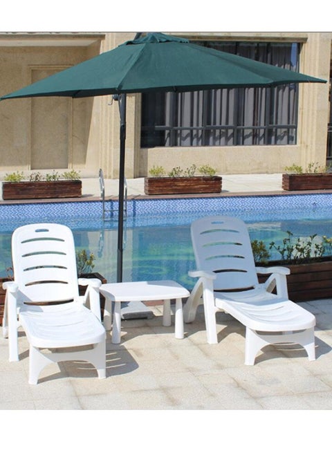 Lounge Chairs Outdoor Adjustable Reclining Patio Chair，Folding Portable Tanning Chairs Comfy Adjustable 5-Position Lay Flat Foldable Chaise Chaser Lounger   for Outside Beach Patio Sun bathing Backyard Pool（2 chair and 1 table）