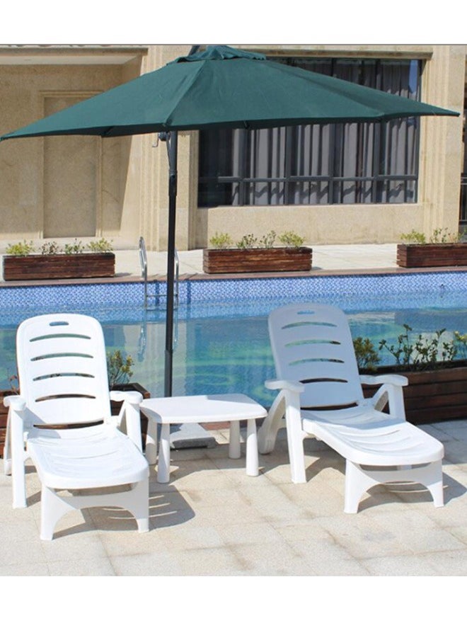 JCB CHIC - Lounge Chairs Outdoor Adjustable Reclining Patio Chair，Folding Portable Tanning Chairs Comfy Adjustable 5-Position Lay Flat Foldable Chaise Chaser Lounger   for Outside Beach Patio Sun bathing Backyard Pool（2 chair and 1 table） - Image 1