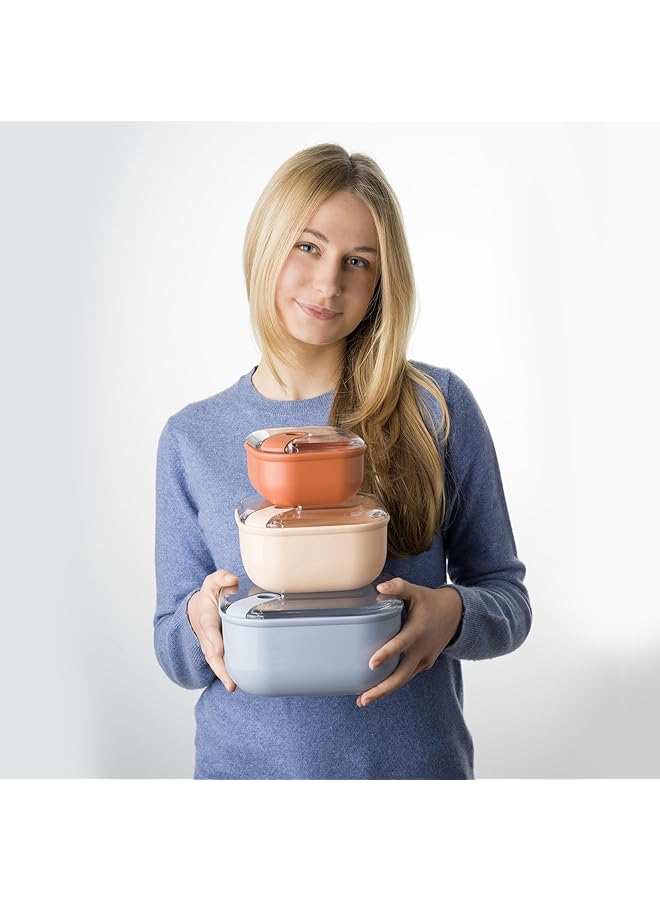 OMADA Leak Proof Pull Box Square 3 Pcs. Set   Sunrise - Image 5