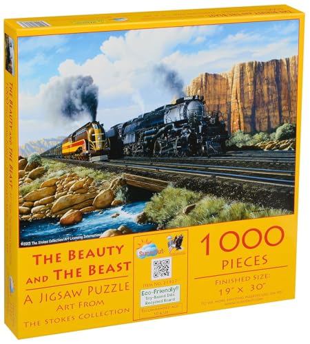SUNSOUT INC Beauty and the Beast 1000 pc Jigsaw Puzzle by Artist The Stokes Collection Finished Size 19 x 30 MPN 21927 - Image 1