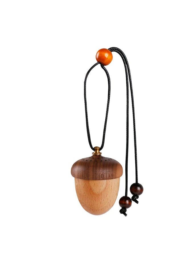 Maromalife معطر هواء السيارة بالزيوت العطرية، زخرفة جوزة خشبية، معطر هواء سيارة لطيف، معطر عطرية معلق، زينة سيارة، هدية للنساء/الرجال، عيد الميلاد، عيد الميلاد - Image 1