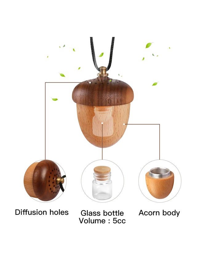 Maromalife معطر هواء السيارة بالزيوت العطرية، زخرفة جوزة خشبية، معطر هواء سيارة لطيف، معطر عطرية معلق، زينة سيارة، هدية للنساء/الرجال، عيد الميلاد، عيد الميلاد - Image 3