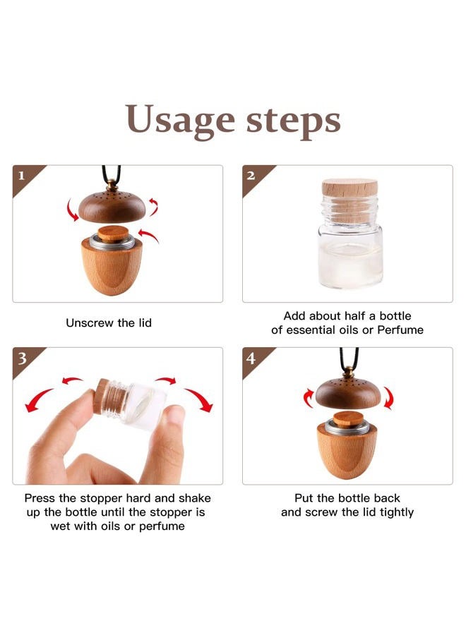 Maromalife معطر هواء السيارة بالزيوت العطرية، زخرفة جوزة خشبية، معطر هواء سيارة لطيف، معطر عطرية معلق، زينة سيارة، هدية للنساء/الرجال، عيد الميلاد، عيد الميلاد - Image 5