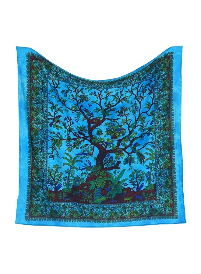 Craft Trade شجرة الحياة، نسيج جداري، ديكور منزلي، نسيج جداري جمالي، لغرفة المعيشة، غرفة النوم، غرفة المعيشة، السكن الجامعي - أزرق - 50 × 60 بوصة - Image 2
