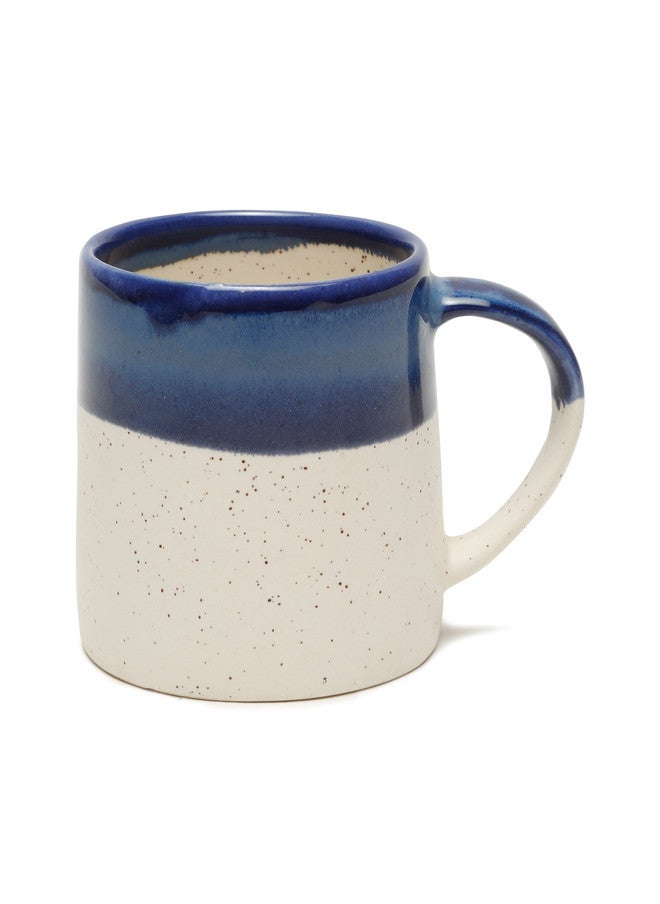 Arrabi Conical Shaped Blue Colourblocked Ceramic Microwave Safe 6 Piece Mugs-300ml - Image 4