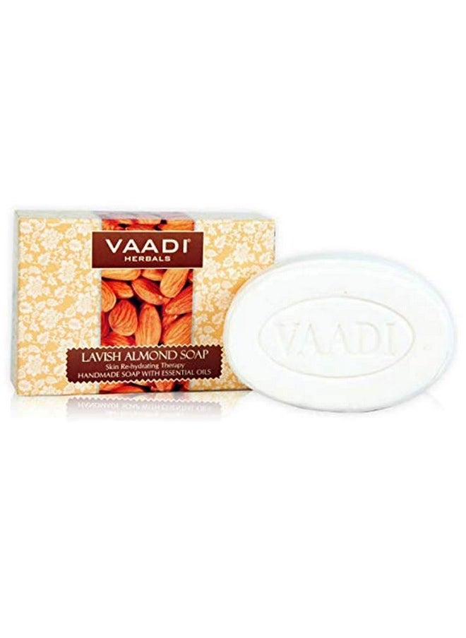 VAADI HERBALS Almond Oil Bar Soap With Honey And Aloe Vera Extractshandmade Herbal Soap With 100% Pure Essential Oilsall Naturaleach 2.65 Ozpack Of 3 (8 Oz)  - Image 2