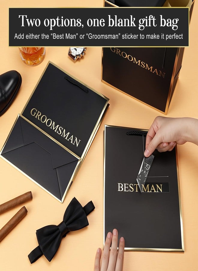 Resholder 6 Pack Groomsmen Gift Bags with Tissue Paper DIY Best Man Proposal Favor Bag with Tag Bachelor Wedding Gifts for Groomsman Best Man Bachelor Party (Medium,Black White 1) - Image 4