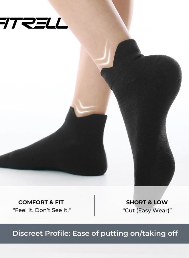 FITRELL Ankle Compression Socks for Women & Men - Cushioned Arch Support Running Socks, Plantar Fasciitis Relief 5/6 Pairs, Black 6 Pairs, S-M - Image 4