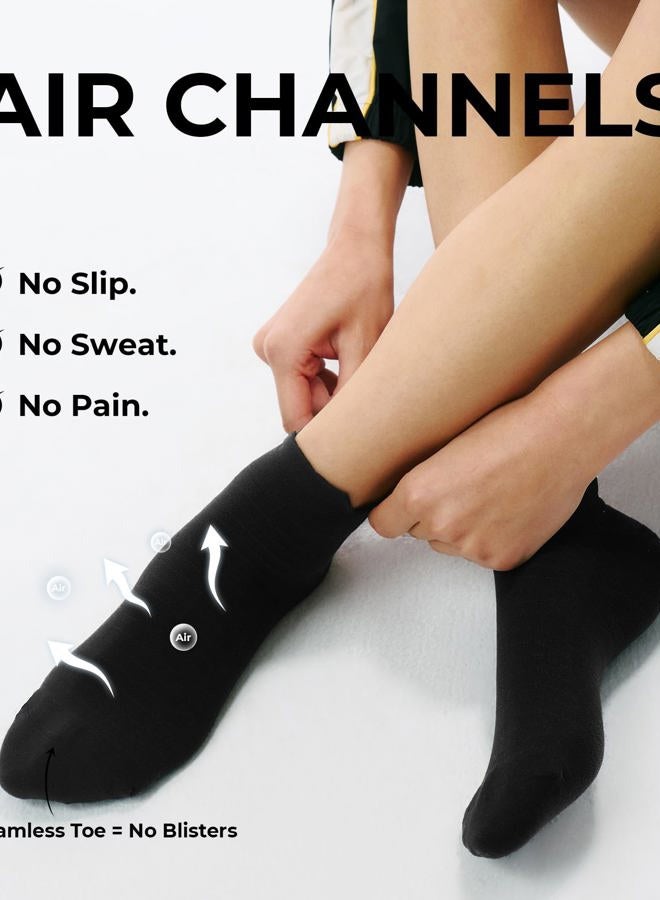 FITRELL Ankle Compression Socks for Women & Men - Cushioned Arch Support Running Socks, Plantar Fasciitis Relief 5/6 Pairs, Black 6 Pairs, S-M - Image 5