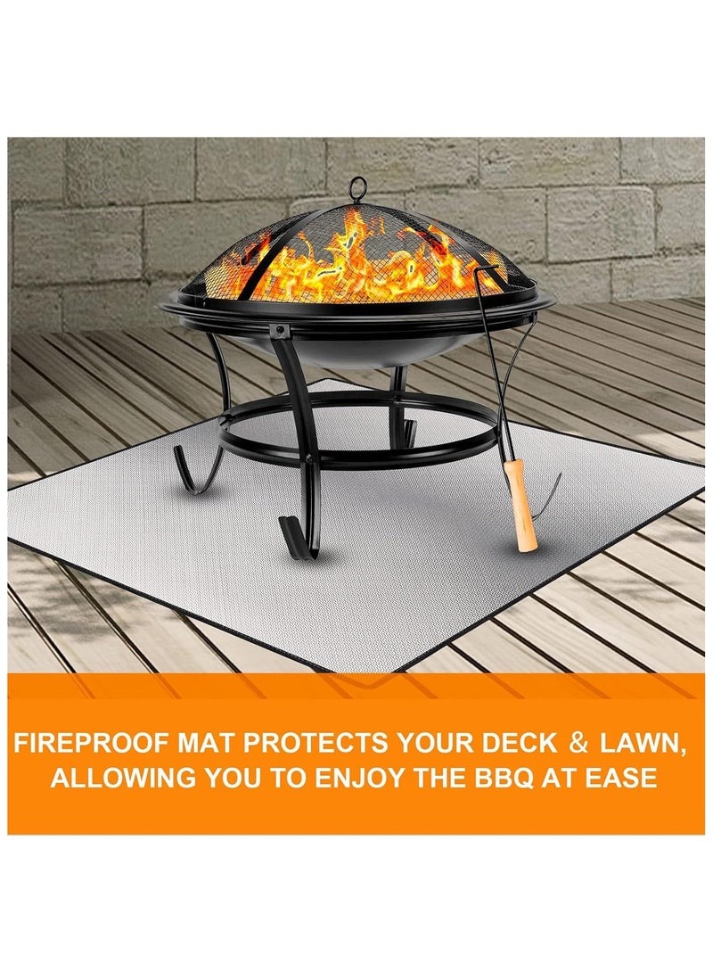 Soofam 40" Square Fire Pit Mat for Outdoor Fire Pits & Grills - Heavy-Duty 4-Layer Heat-Resistant Protector Mat, Waterproof Deck Patio Cover for Wood Burning Pits, BBQs & Smokers - Image 2