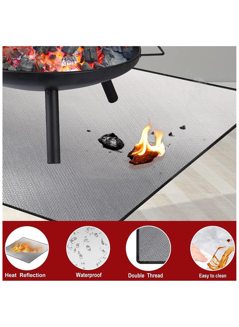 Soofam 40" Square Fire Pit Mat for Outdoor Fire Pits & Grills - Heavy-Duty 4-Layer Heat-Resistant Protector Mat, Waterproof Deck Patio Cover for Wood Burning Pits, BBQs & Smokers - Image 5