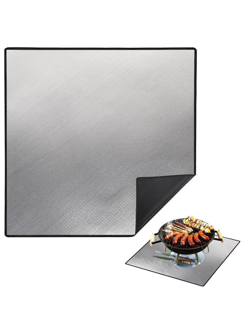 Soofam 40" Square Fire Pit Mat for Outdoor Fire Pits & Grills - Heavy-Duty 4-Layer Heat-Resistant Protector Mat, Waterproof Deck Patio Cover for Wood Burning Pits, BBQs & Smokers - Image 1