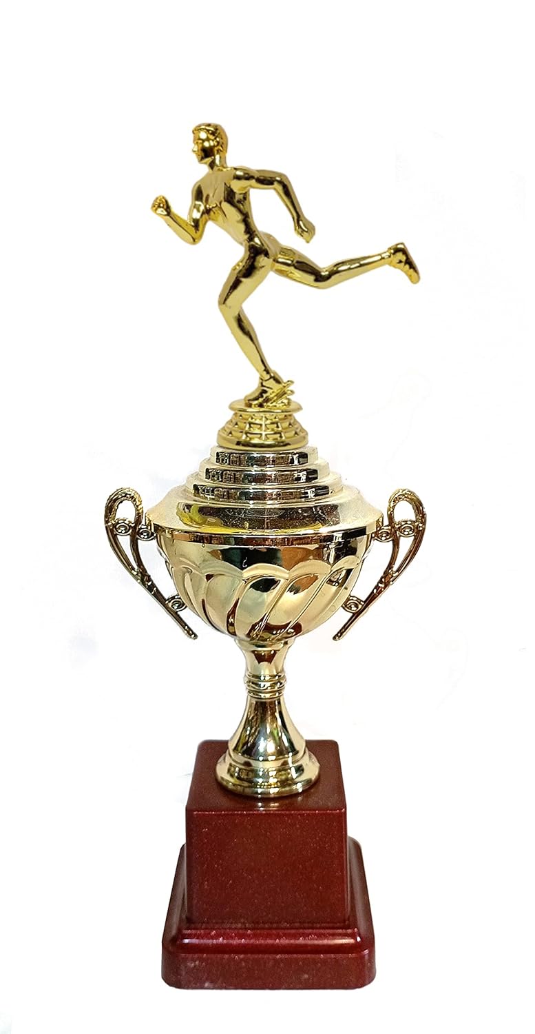Cup Designed Fiber Trophy for Sports Events, Functions, Tournaments & Competitions Size Approximate 15" Inches (Runner)