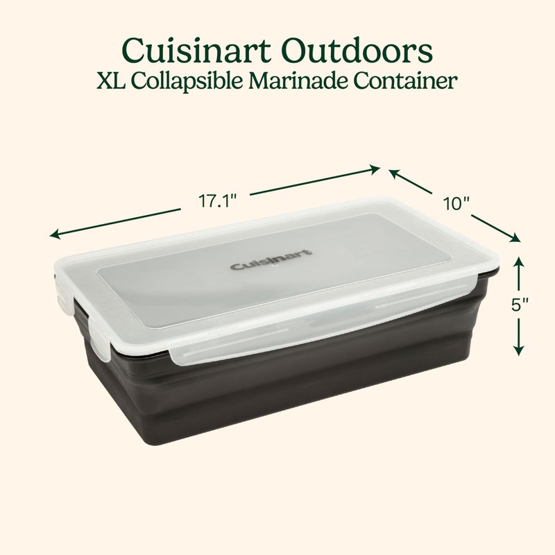 Cuisinart XL Collapsible Marinating Container, Large Capacity Grill Accessories Perfect for BBQs and Tailgates, Marinade and Brining Prep, Collapsible Silicone for Easy Storage - Image 2
