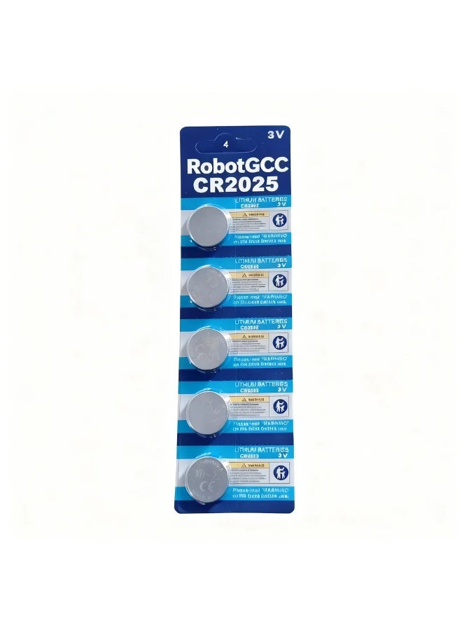 robotgcc CR2025 3V Lithium Coin Battery 5-Pack High Quality Button Cell Batteries with Stable Voltage, Reliable Performance and Long Shelf Life for Remote Controls, Car Keys, Watches, Calculators, Toys and Medical Devices - Image 2