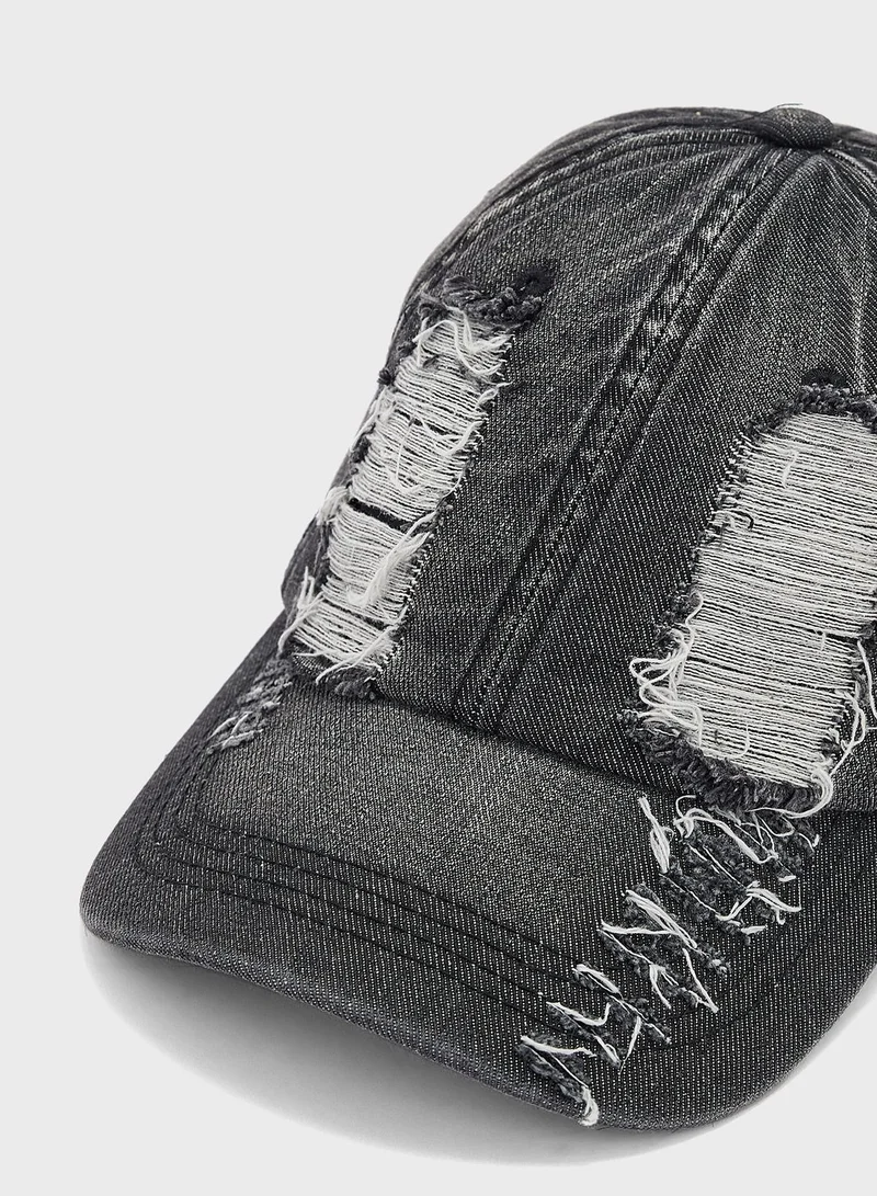 Seventy Five Distressed  Curve Peak Cap
