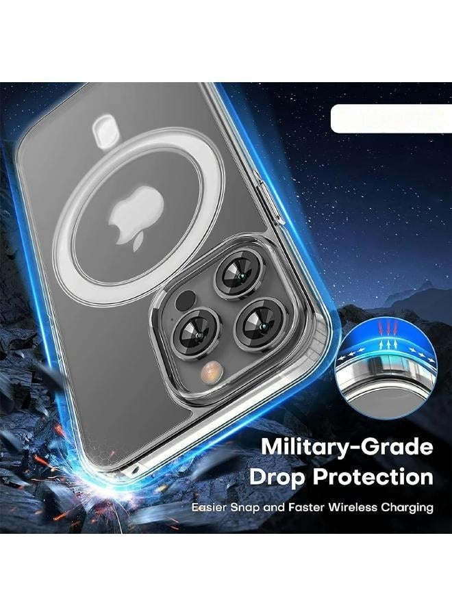 جراب حماية (3in1) جراب مغناطيسي شفاف لموبايل ايفون 12 بروماكس (iPhone 12 Pro Max) من ماج سيف مع واقي شاشة وحماية خلفية كاملة وواقي عدسة الكاميرا، مجموعة تغطية كاملة لموبايل ابل ايفون 12 بروماكس - Image 3