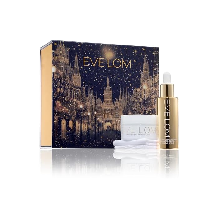 EVE LOM Radiant Renewal Holiday Set – Retinol Serum, Cleanser & Muslin Cloth
