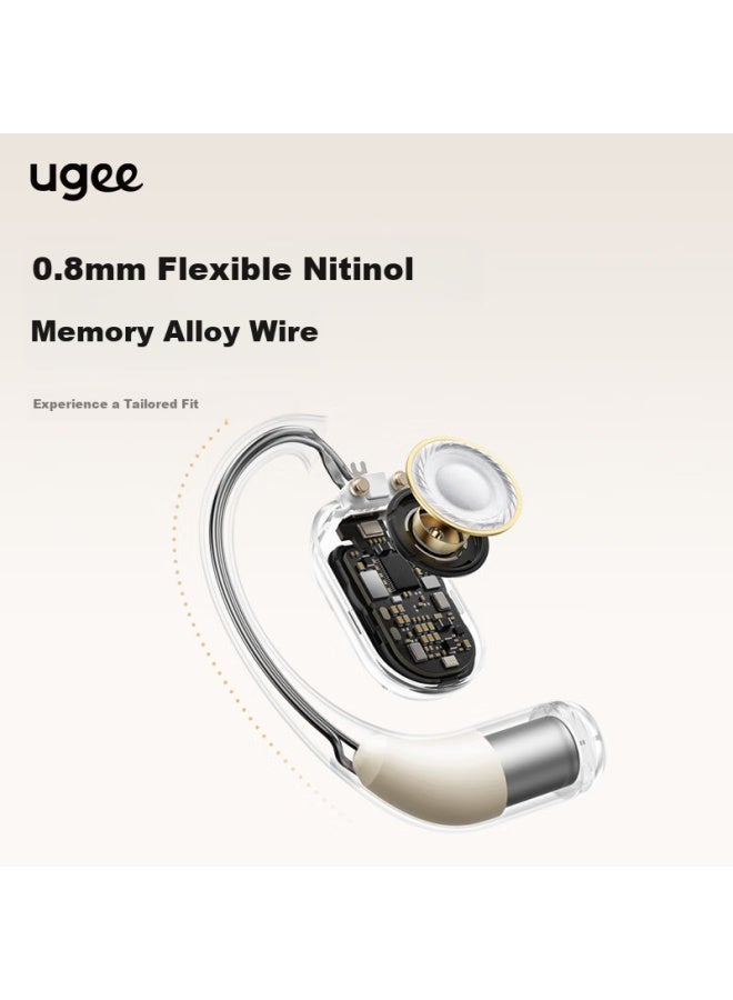 Ugee Fresound Open-ear Headphones, Over-ear Bluetooth Headphones, Comfortable Wear Without Insertion, Ai Noise Reduction, Flowing Gold Color - Image 5