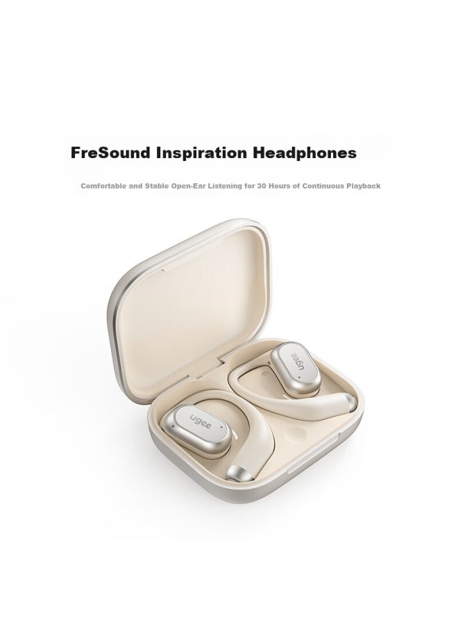 Ugee Fresound Open-ear Headphones, Over-ear Bluetooth Headphones, Comfortable Wear Without Insertion, Ai Noise Reduction, Flowing Gold Color - Image 1