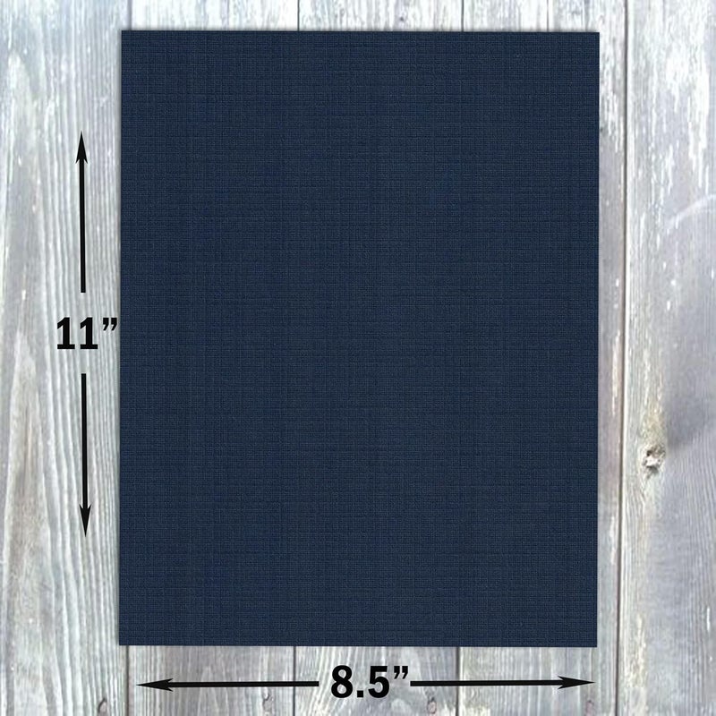 Hamilco Colored Cardstock Scrapbook Paper 8.5x11 Linen Textured Color Card Stock Paper Denim Blue 80 lb Cover 50 Pack - Image 3