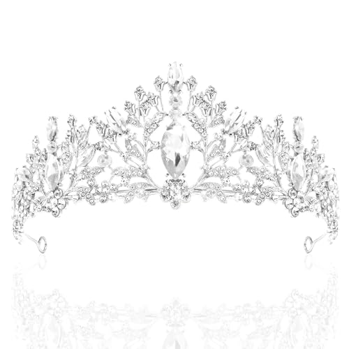 piercing Crown for Women Queen, Tiara for Women, Crown for Girls with Crystal Accents for Weddings Pageants and Special Events, Adjustable Headpiece - Image 1