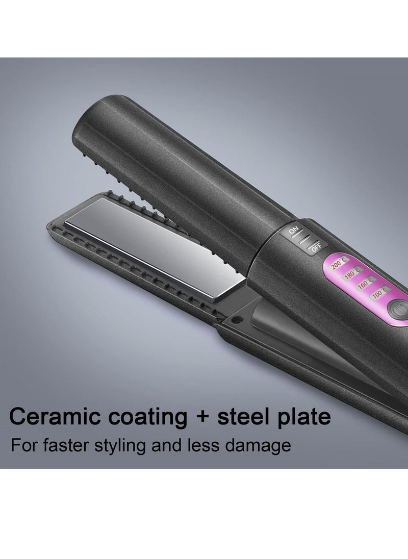 Y&D Hair Straightener Curler Portable Travel Iron Ceramic 8 Inch, Anti-Scald 3-Level Adjustable Temperature Straightening with 110-220V, Heats Up Fast  - Image 3