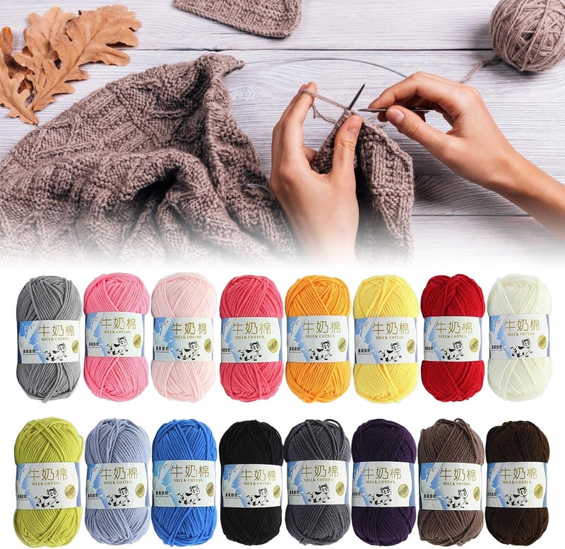 Colourful Crochet Yarn Milk Cotton Hand Knitting Soft Cotton Threads for Hat Blankets Scarves Hand Knitting Colourful Crochet - Image 4