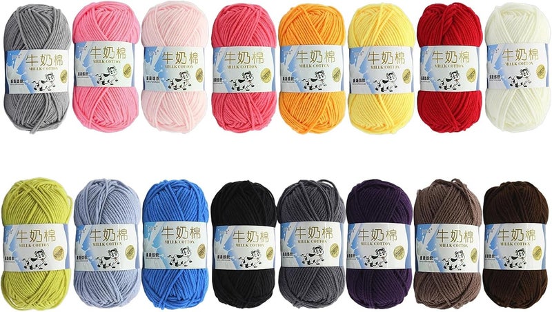 Colourful Crochet Yarn Milk Cotton Hand Knitting Soft Cotton Threads for Hat Blankets Scarves Hand Knitting Colourful Crochet - Image 3