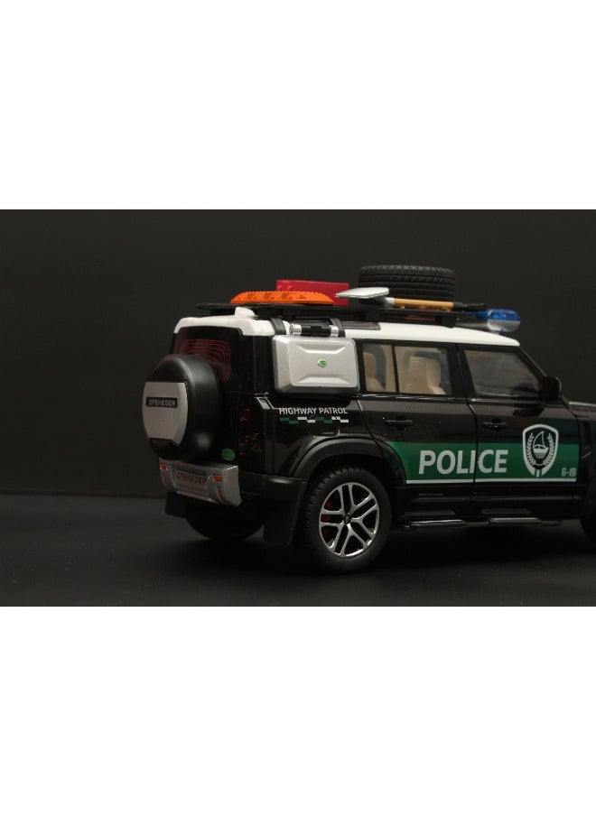 1:24 Police SUV Model – Premium Quality Diecast Metal Defender Toy Car with Pullback Action & Realistic Detailing