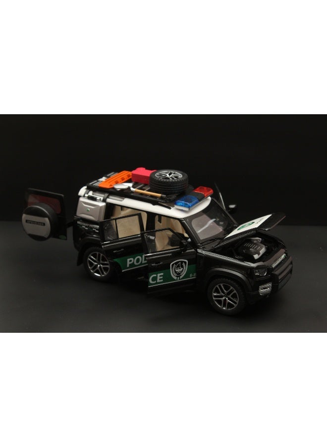 حديقة الألعاب نموذج سيارة شرطة رياضية متعددة الاستخدامات بمقياس 1:24 - سيارة لعبة معدنية مصبوبة عالية الجودة مع حركة سحب للخلف وتفاصيل واقعية - Image 2