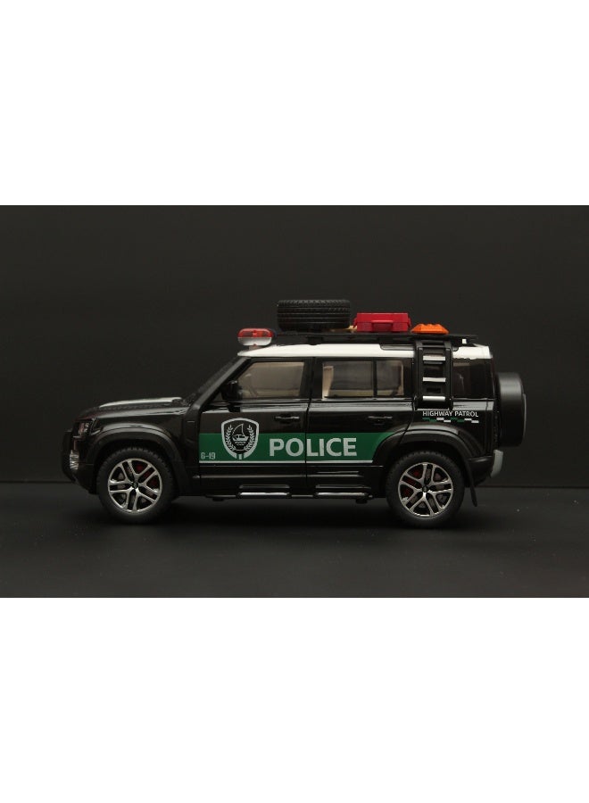 حديقة الألعاب نموذج سيارة شرطة رياضية متعددة الاستخدامات بمقياس 1:24 - سيارة لعبة معدنية مصبوبة عالية الجودة مع حركة سحب للخلف وتفاصيل واقعية - Image 5