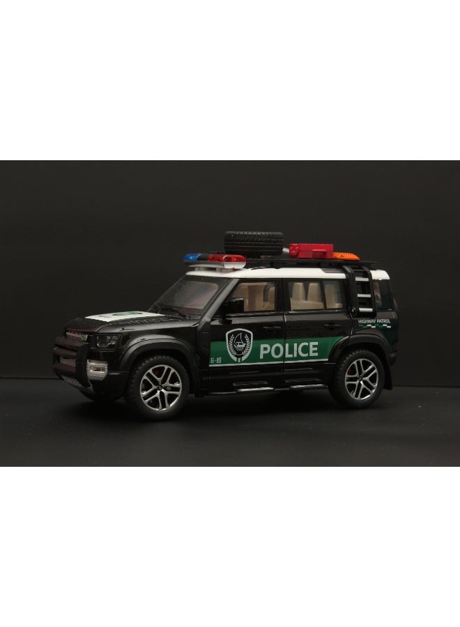 حديقة الألعاب نموذج سيارة شرطة رياضية متعددة الاستخدامات بمقياس 1:24 - سيارة لعبة معدنية مصبوبة عالية الجودة مع حركة سحب للخلف وتفاصيل واقعية - Image 3